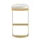 Manhattan Comfort Aura Bar Stool in White and Polished Brass, PK2 2-BS006-WH - alternate 2